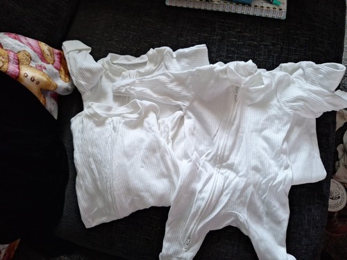 Plain ribbed baby grows - ribbed,
