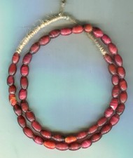 African Trade beads Vintage Antique Venetian glass oval white heart beads