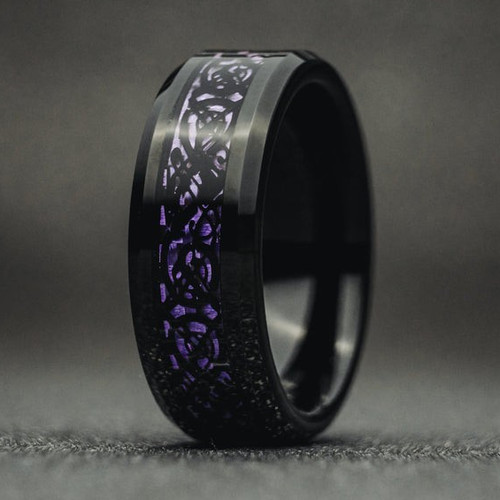 Dragon ring purple black - dragon,