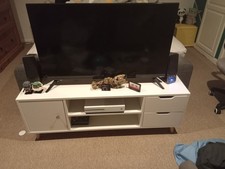 HOMCOM Modern TV Stand W/ Storage Shelf Media Console Table Entertainment Center