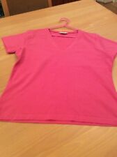 ladies clothes size 14 Tesco Pink Cotton Lycra V Neck T-Shirt Top