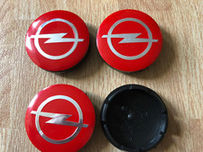 4X Opel Alloy Wheel Centre Cap Hub Center Caps 56mm 5.6cm Red / Silver UK
