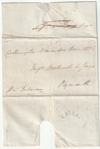1836 udc callington pmk - callington, letter