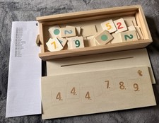wooden rummy board game set