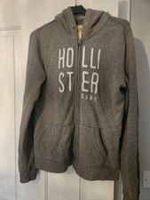 Hollister grey hoodie with zip