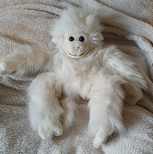 Vintage John Lewis White Fluffy Gorilla Monkey Chimp Soft Toy Plush 12 Inch