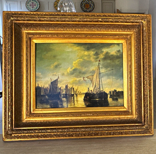 Framed realism seascape ships - realism,