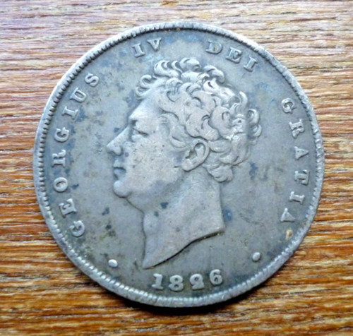 1826 shilling coin 925 - 1826, coin.