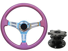 Pink Chrome TS Steering Wheel + Quick Release boss 42BK