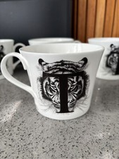 Rory Dobner White Fine Bone China T–Tiger Mighty Alphabet Mug - Set of 4 - NEW