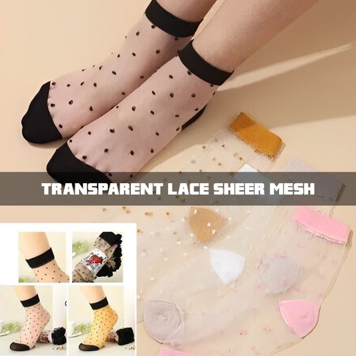 Women lace sheer socks - women,