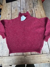 Stunning ISABEL MARANT "Iris" Dusty Pink Alpaca & Wool Chunky Knit JUMPER 34 XS 