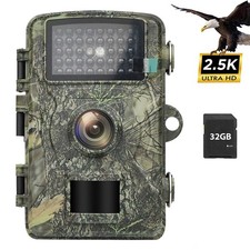 Wildlife Trail Camera 2.5K+24MP Night Vision Outdoor Motion Hunting Cam 32GB UK