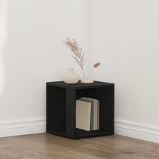 WALPLUS Corner Shelves Black Oak 33x33x34.5 cm Small Engineered