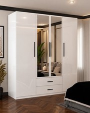 4 door wardrobe with mirror