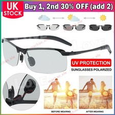 Photochromic Polarised Sunglasses UV400 Polarized Fishing Driving Eyewear Retro