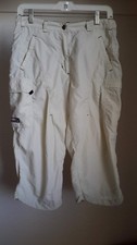 Pure TechTex Explorer Women Size US M Capri Pants Cargo Pockets Light Beige