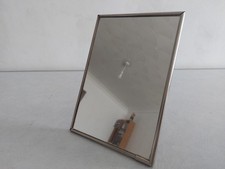 Retro Art Deco Mirror w/ Stand. Chrome Frame, Brown Back. 20x14cm. 