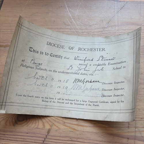 1918 certificate to - 1918-20,