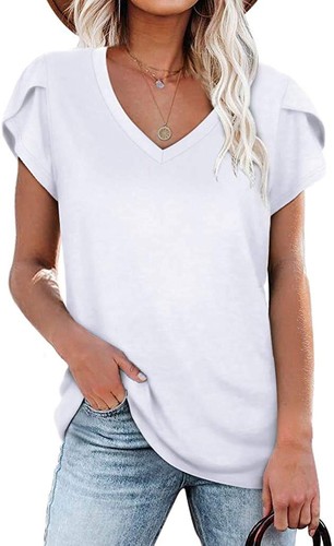 Women neck casual t - v,