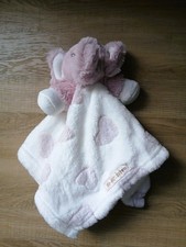 Blankets & Beyond Bunny Rabbit Pink Hearts Baby Comforter Soother Soft Toy  NWOT