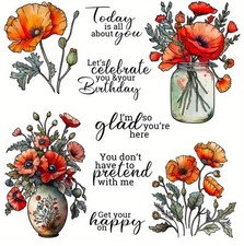 Clear stamps flowers - clear,