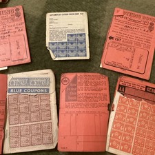 Vintage Clothing Ration Books 1946-47 & 1947-48 With Stamps Post WWII