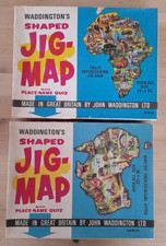 Vintage 1960’s Waddington's AFRICA & AUSTRALIA Shaped Jig-Map Jigsaws INCOMPLETE