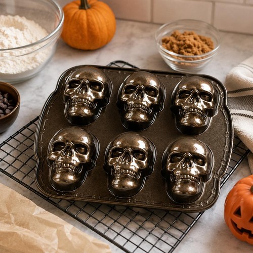 Skull skeleton cake mold - 3d,