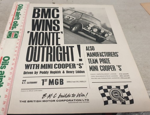 1964 mini cooper wins monte - cooper,