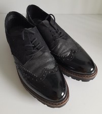 MARCO TOZZI BLACK SEMI BROGUE SHOES SIZE 41 EU 8 UK