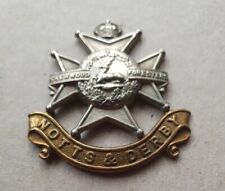 Original Notts  & Derby Regiment Cap Badge Vintage 1901-1952 UK Seller