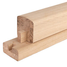 Oak Handrail and Base Rail Set for Black Metal Spindles Oak Rail 13mm Groove