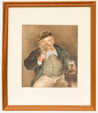 After Édouard Manet - Framed Late 19th Century Watercolour, A Good Glass of Beer
