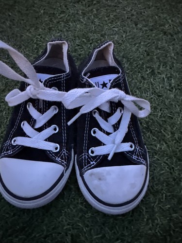 Unisex kids black converse low - black,