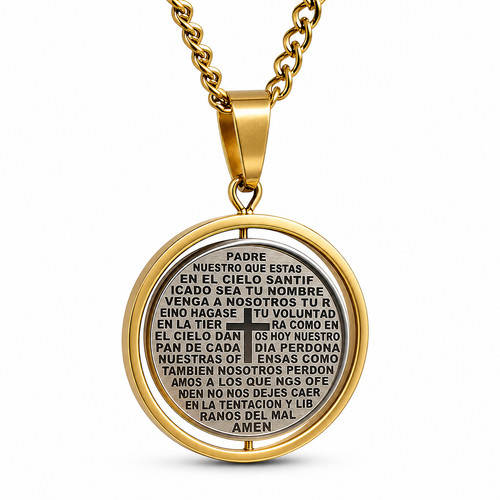 Lords prayer pendant gold - lords,