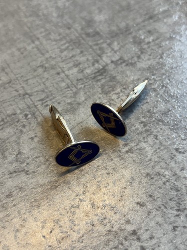 9ct gold masonic cufflinks - masonic,
