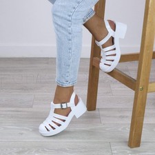 WOMENS LADIES CHUNKY HEEL