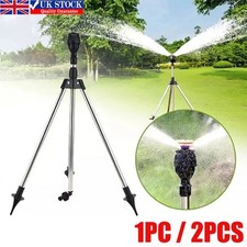 2x Automatic Rotating Sprinkler W/Tripod 360-Degree Watering Nozzle Garden Tool
