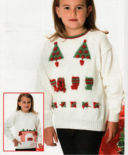 Knitting pattern copy 4624.   Childs Christmas sweaters.  24-34'' chest.  DK