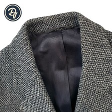 1970's 40 S Clipper Craft Clothes Heavy Knit Charcoal Grey Speckled Tweed Coat