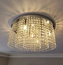 Chandelier crystal Rain drop Chrome Modern Light Fitting Led Bulbs Stunning
