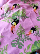 Seconds ..Dressmaking/Crafting Fabric Cotton Toucons/Tropical Print 560X140 Cms