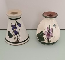 2 VINTAGE 1930s DEVON VIOLETS EARTHENWARE PERFUME BOTTLES