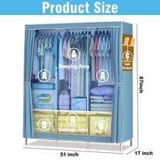 Large Fabric Canvas Wardrobe