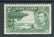 Cayman Islands KGVI 1938-48 2s yellow-green SG124 MLH