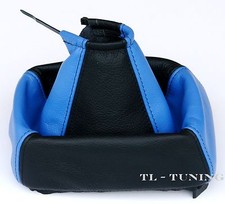 Shift cover shift boot Opel Corsa B manufactured 1993-2000 genuine leather blue-black 