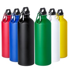 800ml Sports Water Bottle Aluminium Leakproof Gym School Carabiner Drinking 0.8L