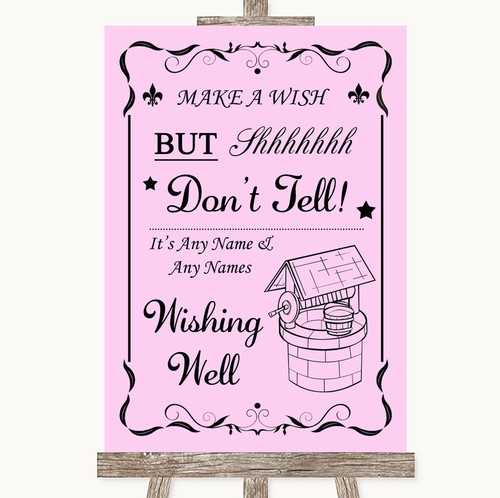 Pink wishing well message - pink,
