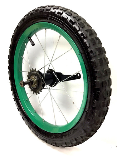 Bicycle rear green wheel - bicycle,